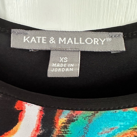 Kate & Mallory Orange & Black Tank Dress Multicolor Abstract Pattern Size XS - Picture 9 of 11
